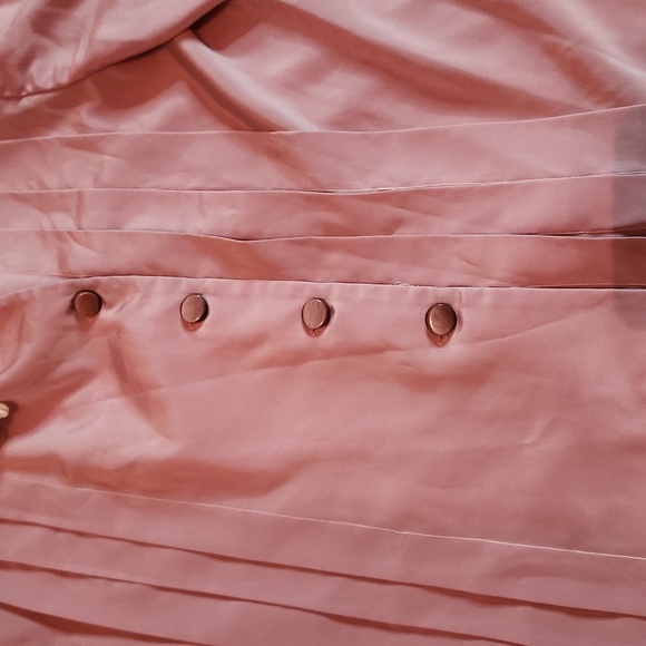 Vintage dusty rose shirt dress with attached lace collar Size M - Picture 3 of 11